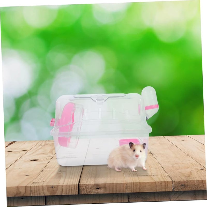 حاملة سفر بلاستيكية صغيرة للهامستر قفص محمول للاستخدام في الهواء الطلق آمن ومتين - Image 5